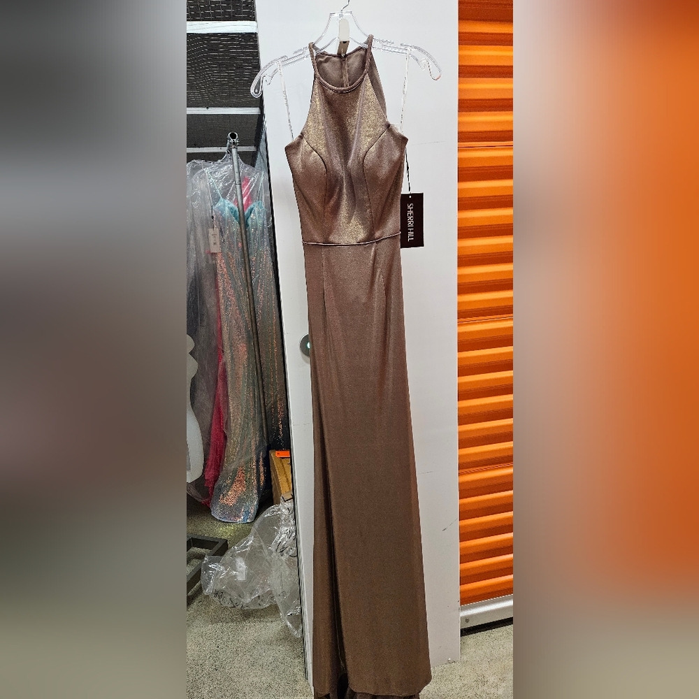 Sherri Hill #51428  Coffee Gold Prom Gown, Size 00